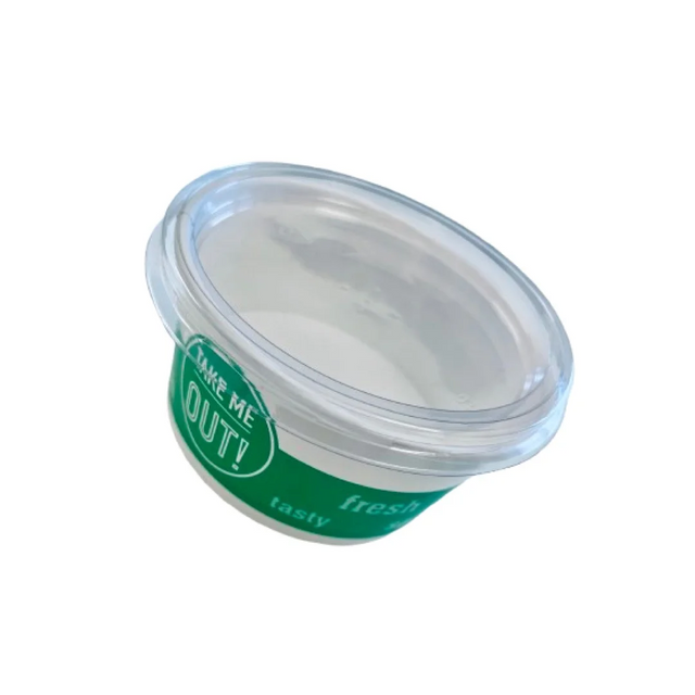 Pizzasalladsbägare i papper - 20 cl med plastlock Pizzasalladsbägare i papper - 20 cl med plastlock