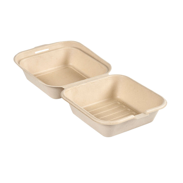 150x150x75mm Burger box Bagasse - 500 Pieces  150x150x75mm Burger box Bagasse - 500 Pieces