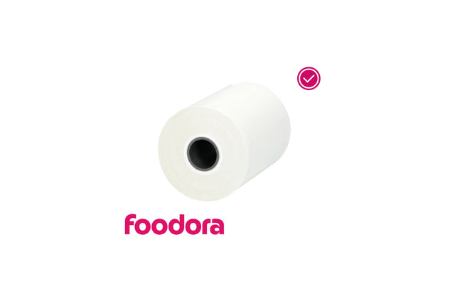 Kvittorullar foodora terminal  - 18 meter. Kvittorullar foodora terminal  - 18 meter.