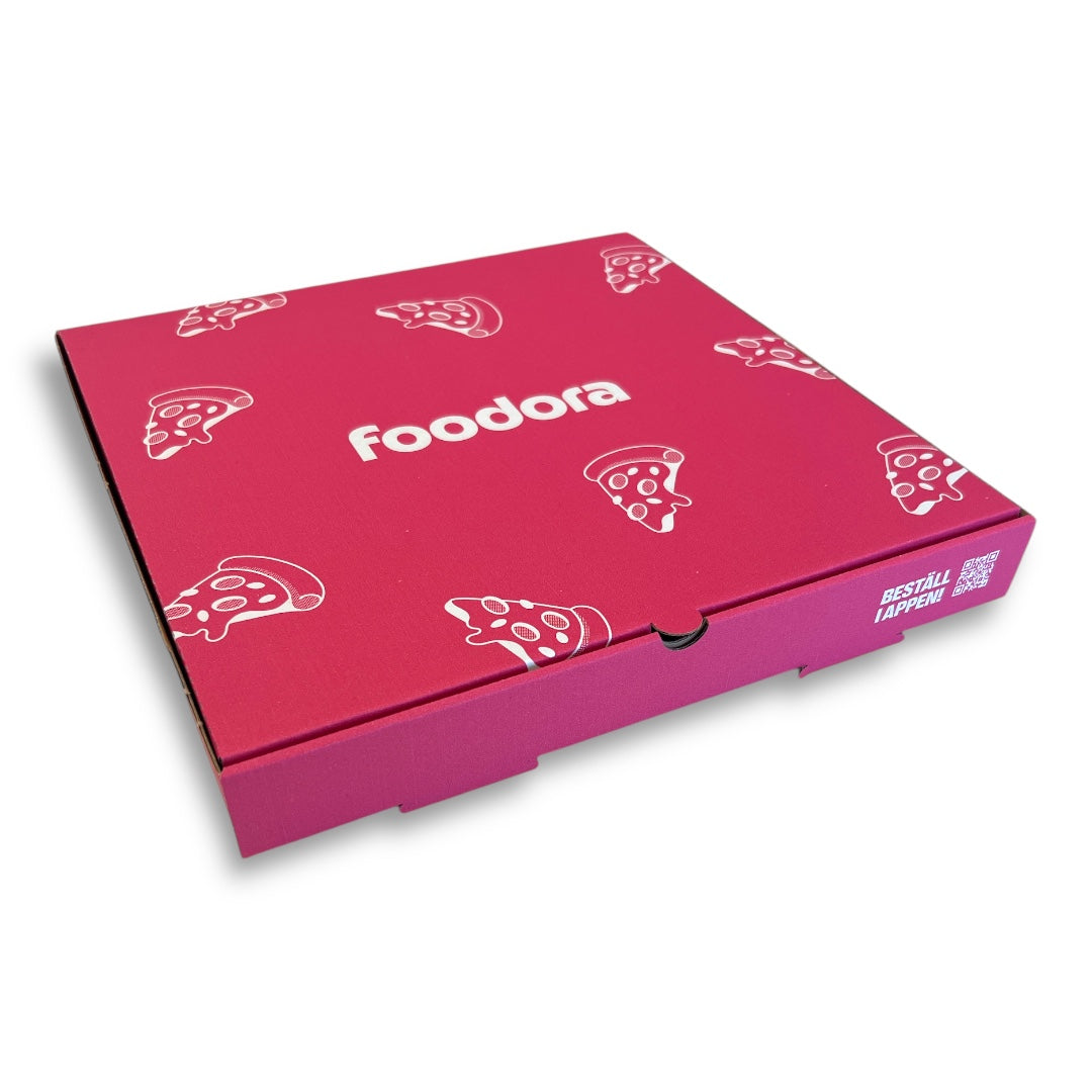 Pizzakartong foodora - 33x33x3.5 cm