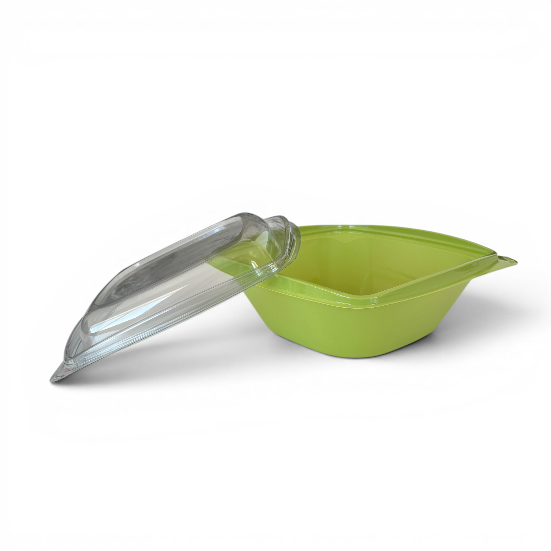 Plastskål 1000 ml med lock - Lime