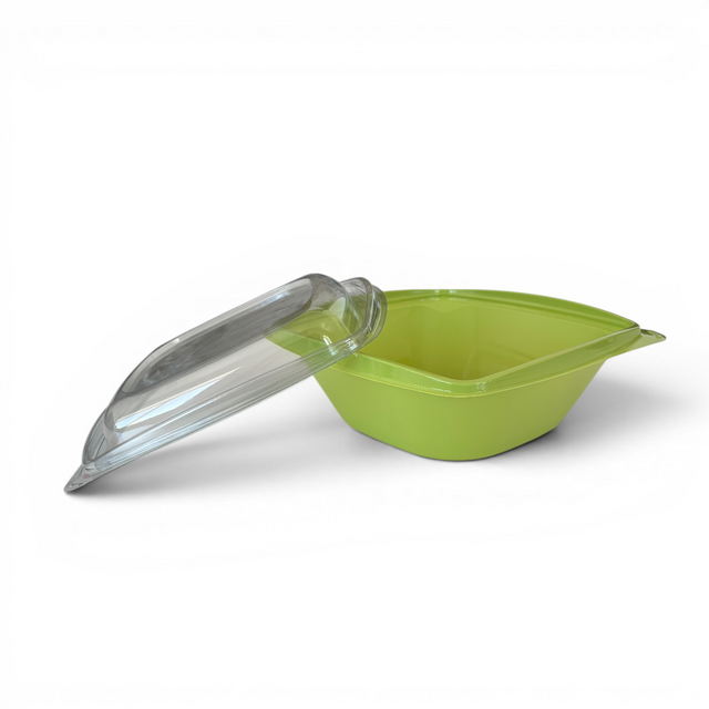 Plastskål 1000 ml med lock - Lime