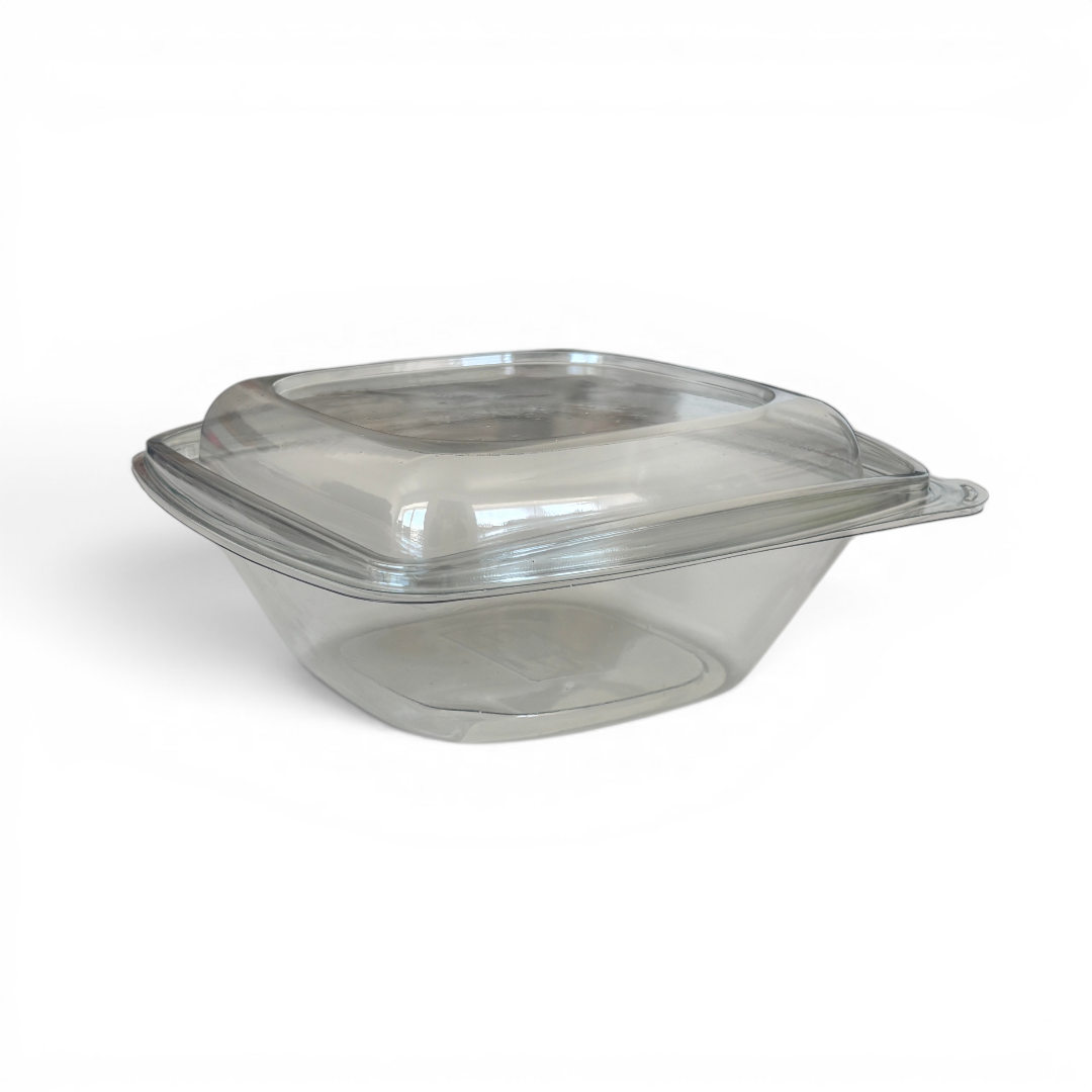 Plastskål 1000 ml med lock - Transparant