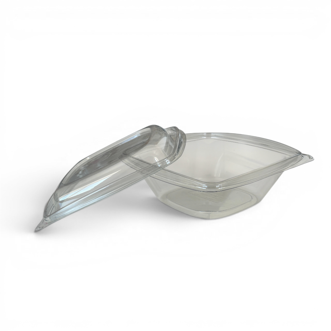 Plastskål 1000 ml med lock - Transparant