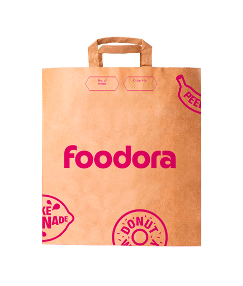 Stort pizzapaket foodora - 33x33x3,5cm